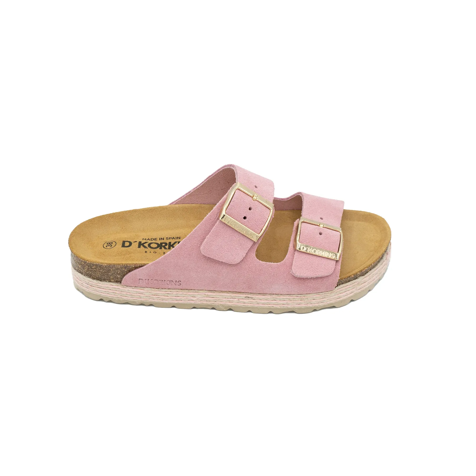 Paris trenza rosa serraje plataforma