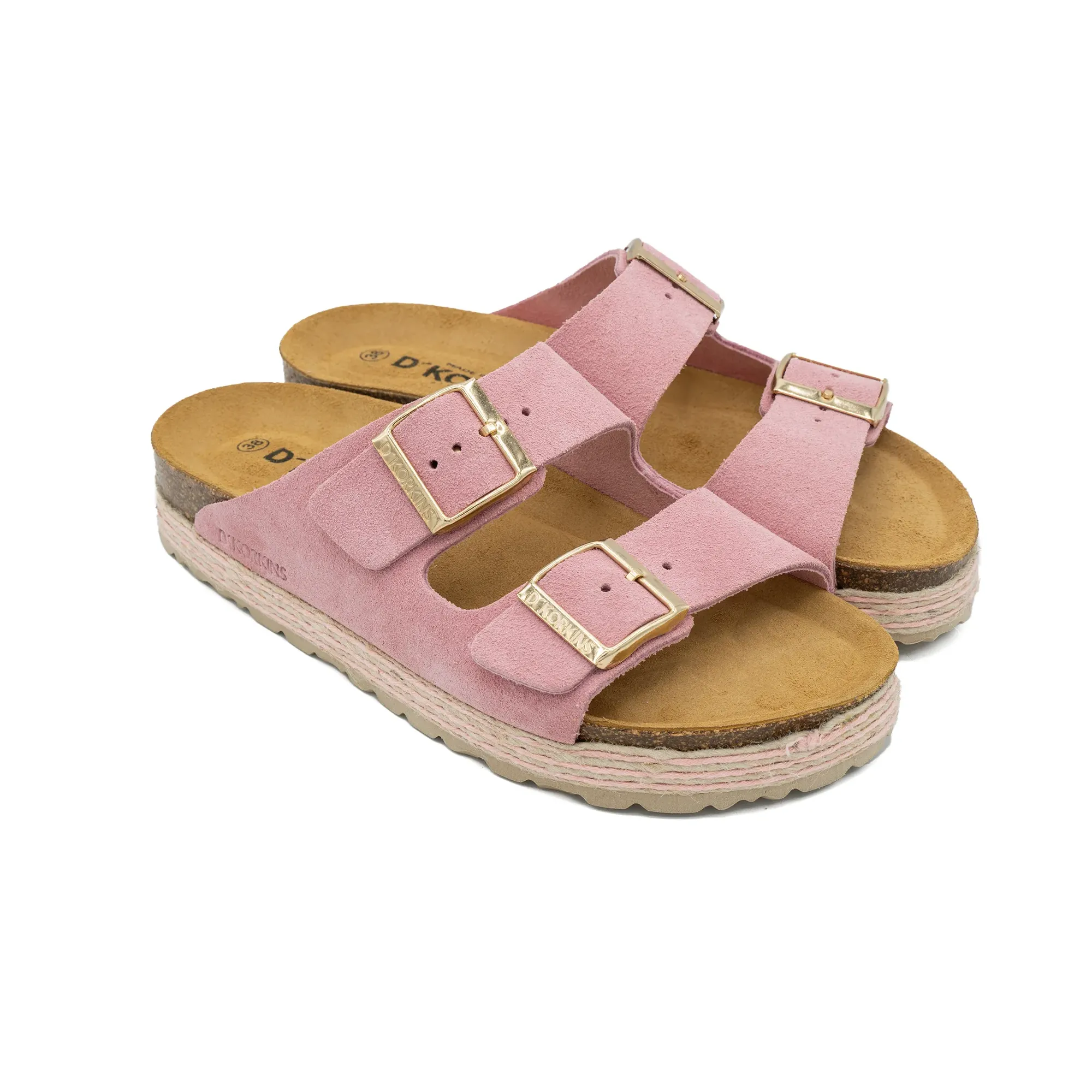Paris trenza rosa serraje plataforma