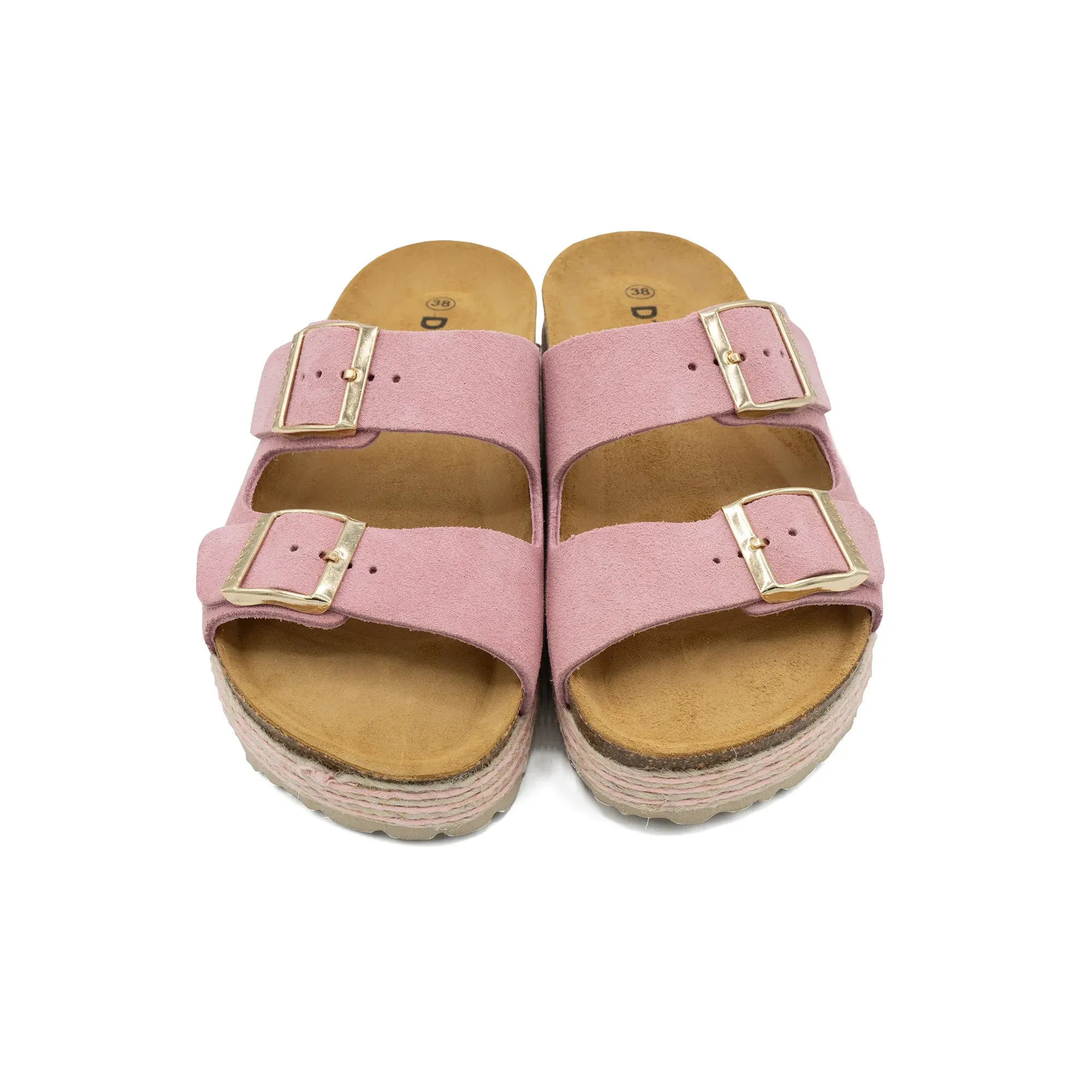 Paris trenza rosa serraje plataforma
